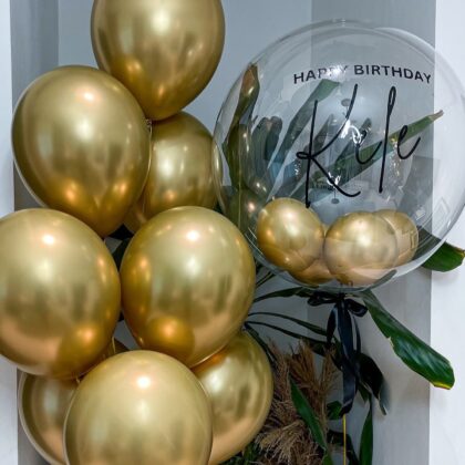 Gold chrome balloon set