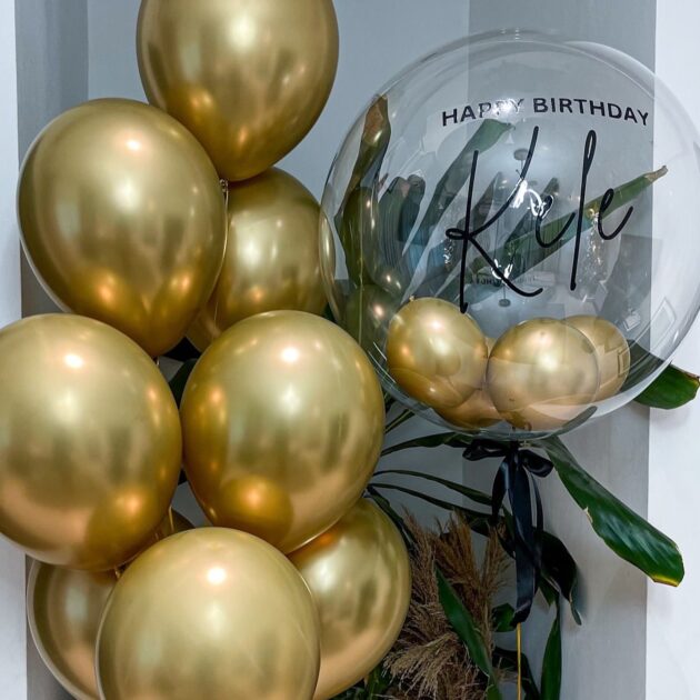 Gold chrome balloon set