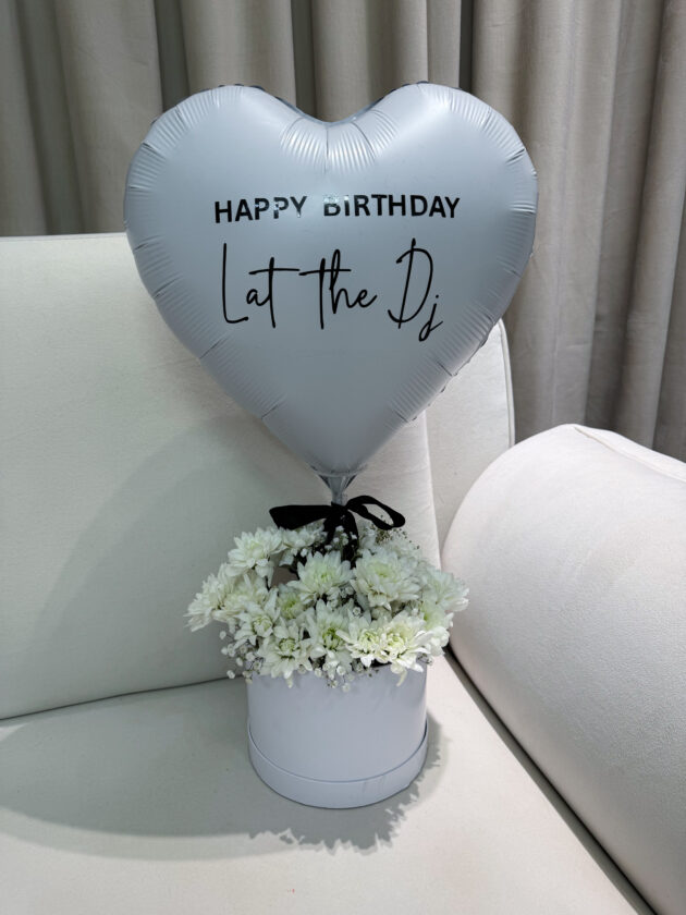 Floral balloon box (white)